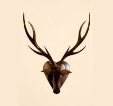 Handcrafted Wood Deer Head Wall Mount